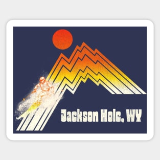 Jackson Hole Wyoming 70s/80s Retro Souvenir Style Skiing Sticker